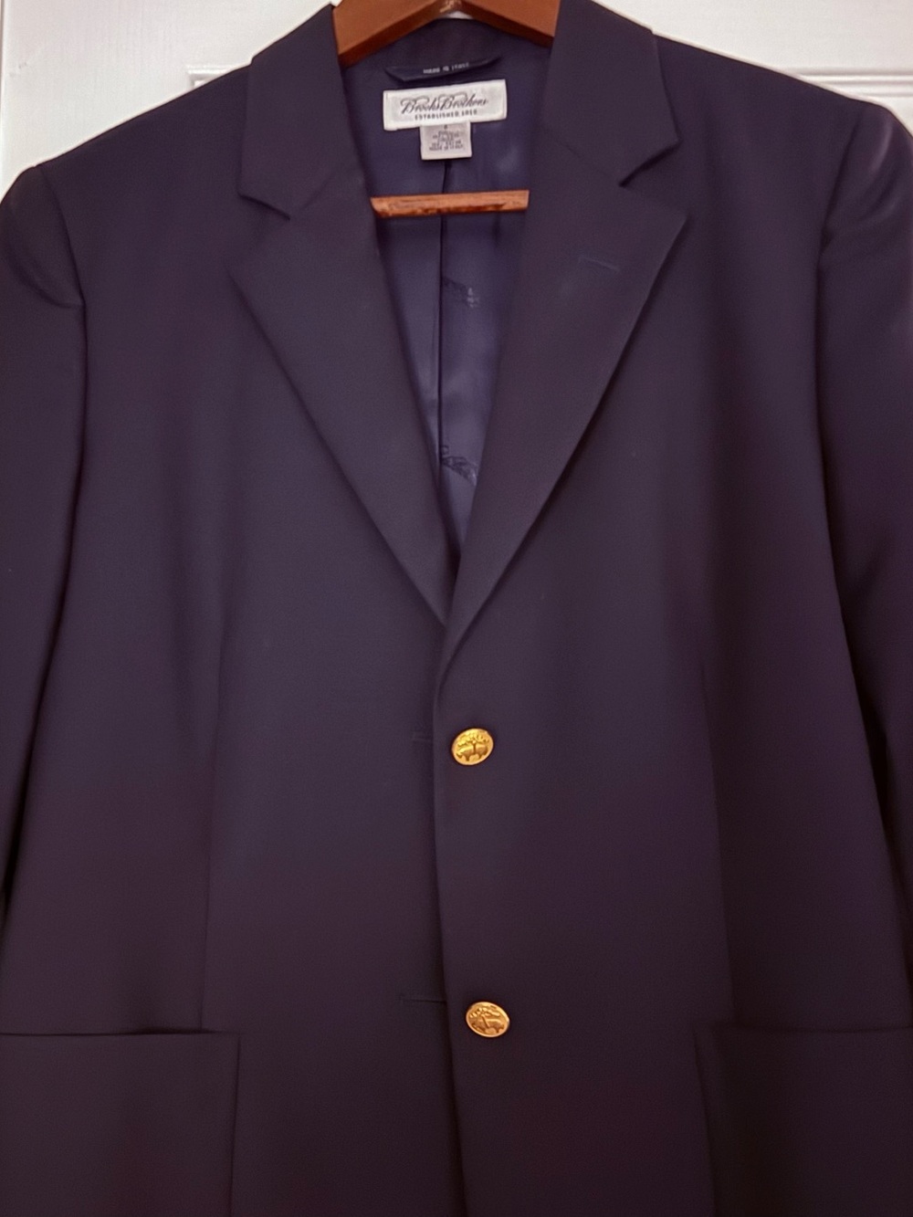 Brooks Brothers Loro Piana Navy Ladies Blazer with Gold Buttons